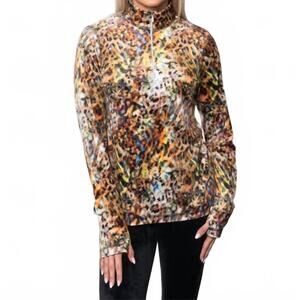 NEW SNO SKINS soft microfleece quarter zip top in multicolor